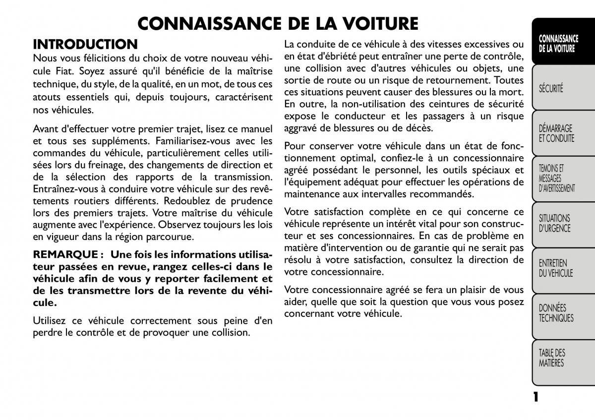Fiat Freemont manuel du proprietaire / page 8