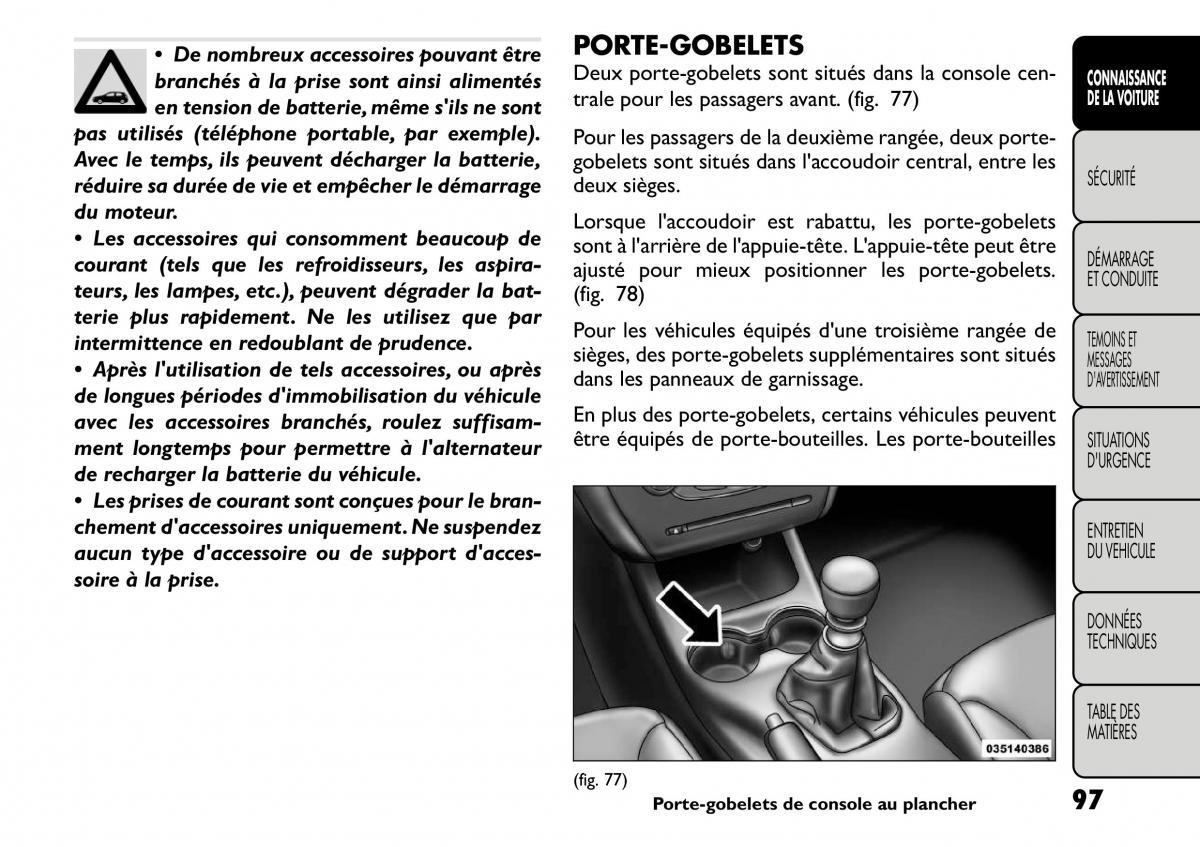 Fiat Freemont manuel du proprietaire / page 104