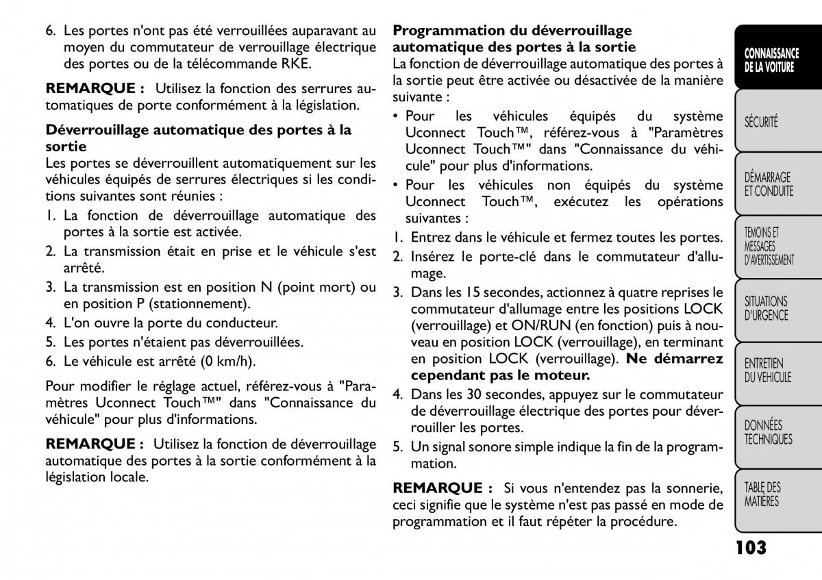 Fiat Freemont manuel du proprietaire / page 110