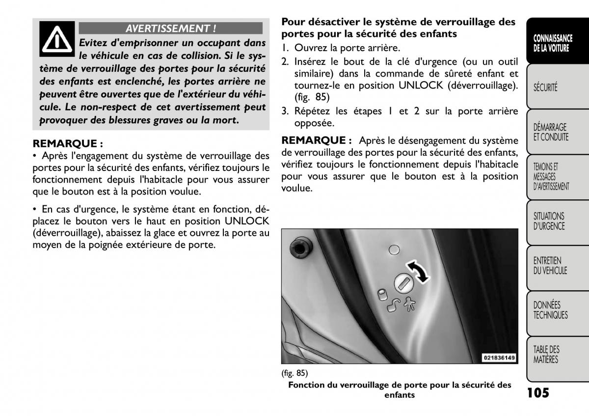 Fiat Freemont manuel du proprietaire / page 112