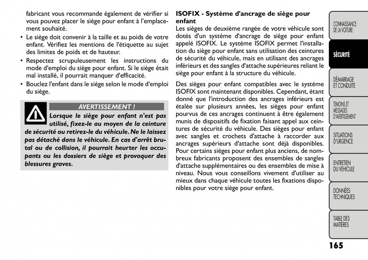 Fiat Freemont manuel du proprietaire / page 172