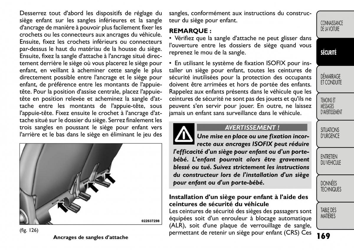 Fiat Freemont manuel du proprietaire / page 176