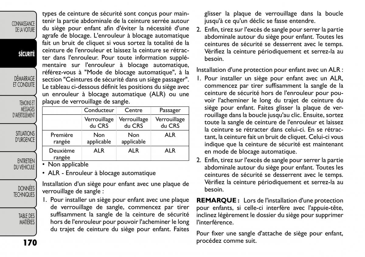 Fiat Freemont manuel du proprietaire / page 177