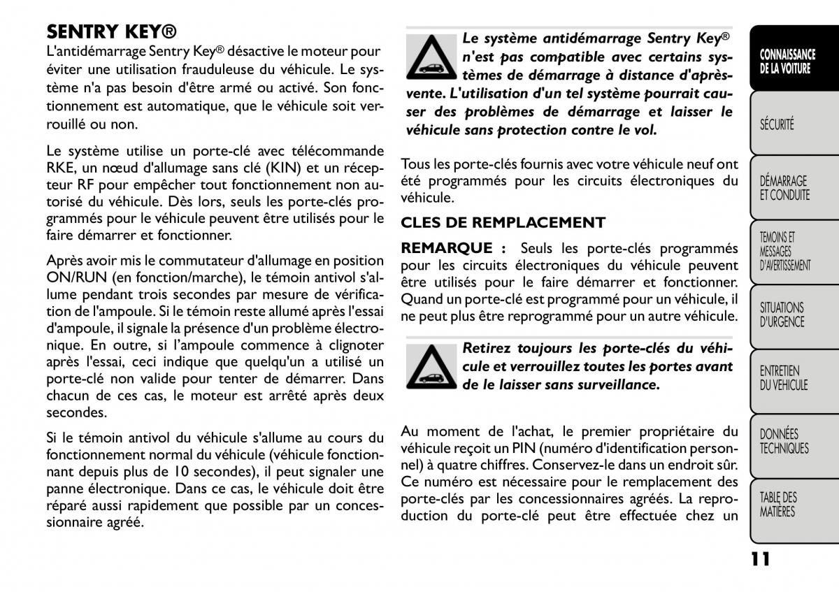 Fiat Freemont manuel du proprietaire / page 18