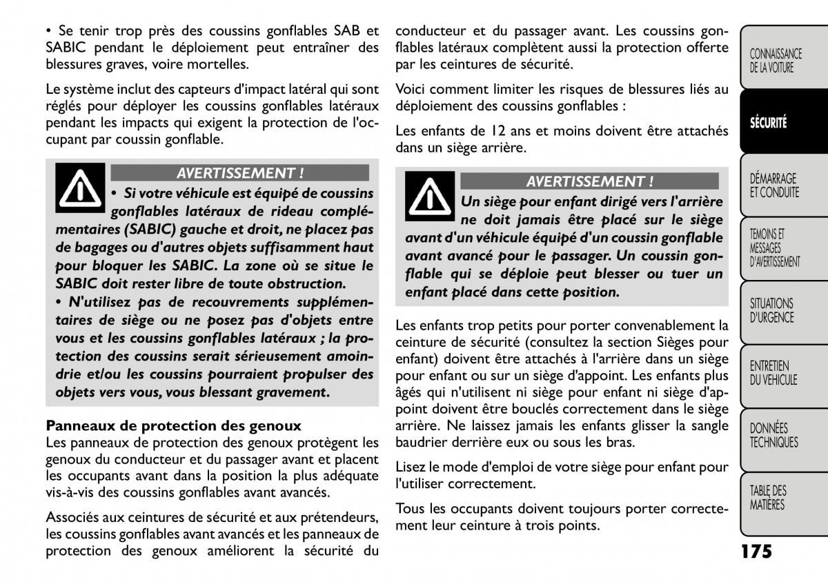 Fiat Freemont manuel du proprietaire / page 182