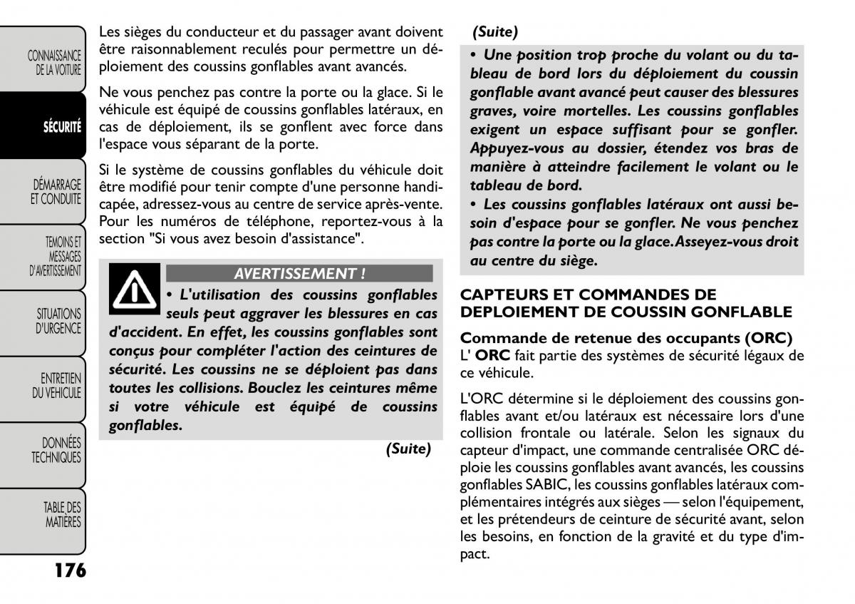 Fiat Freemont manuel du proprietaire / page 183