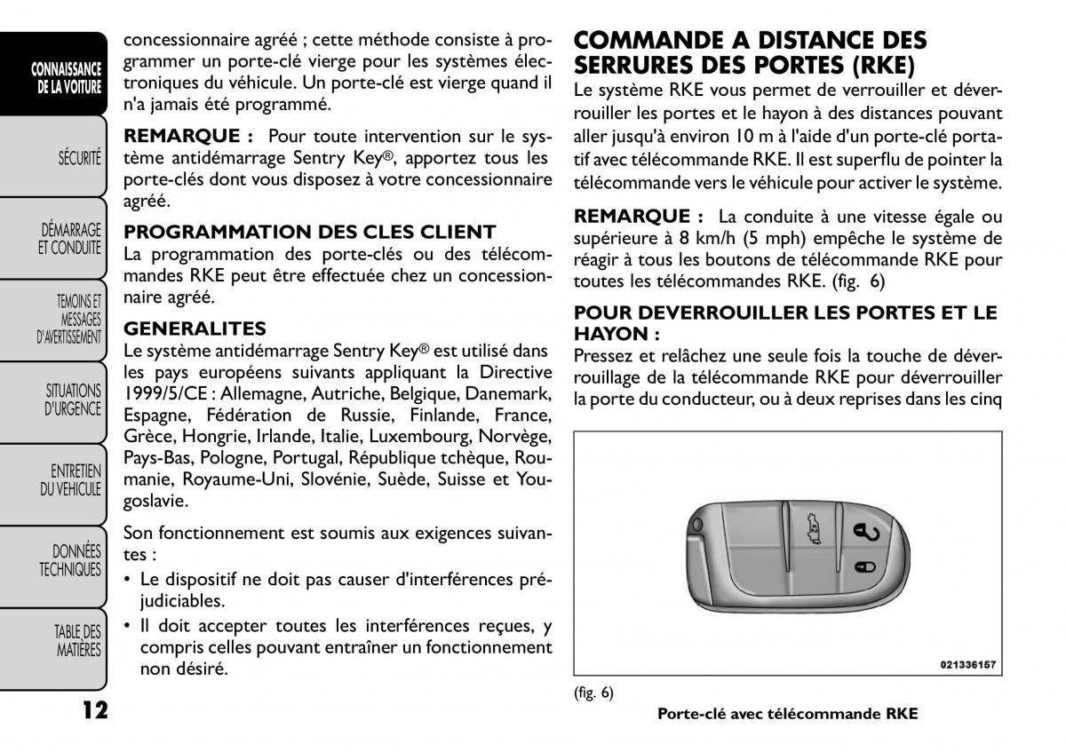 Fiat Freemont manuel du proprietaire / page 19