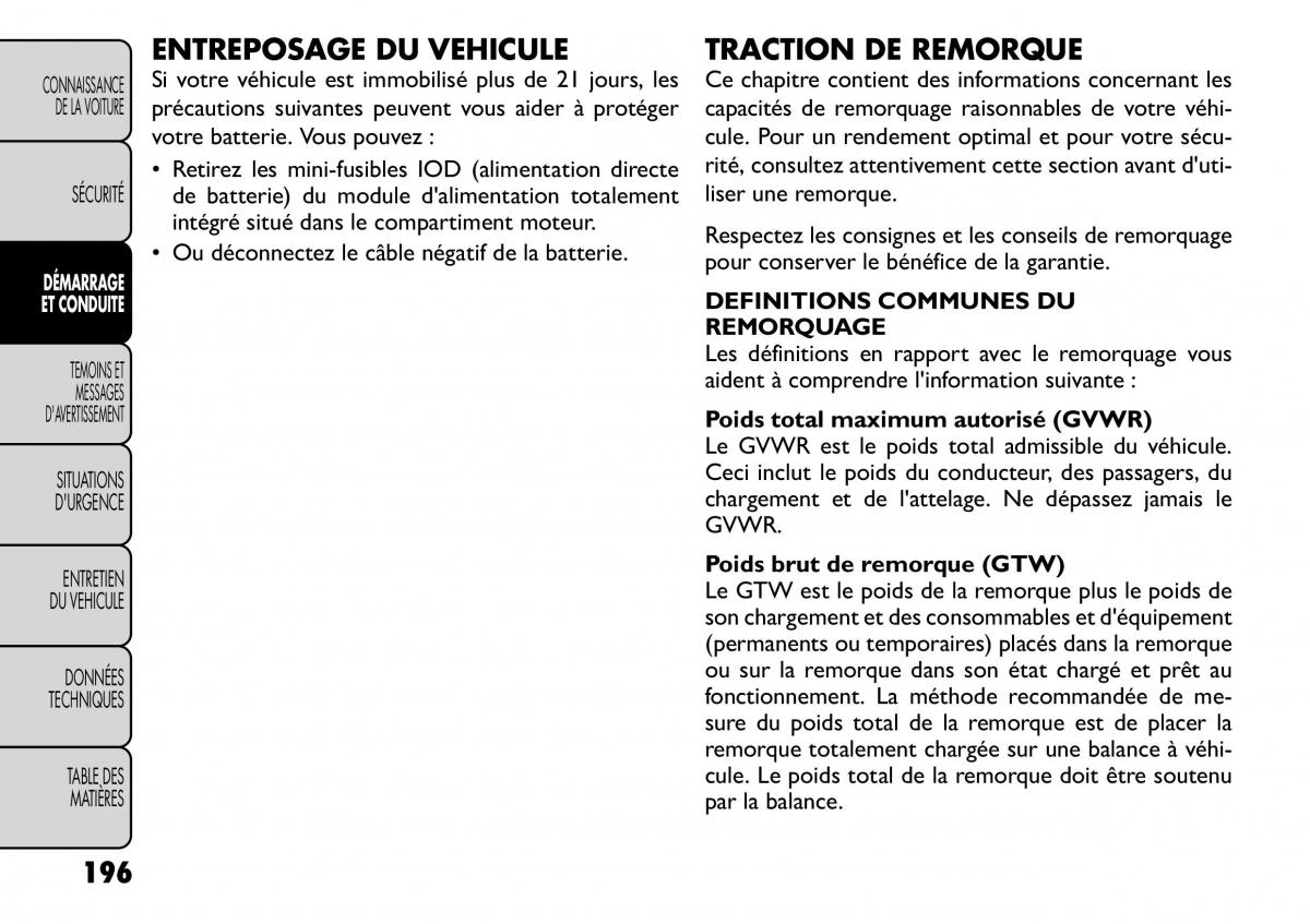 Fiat Freemont manuel du proprietaire / page 203