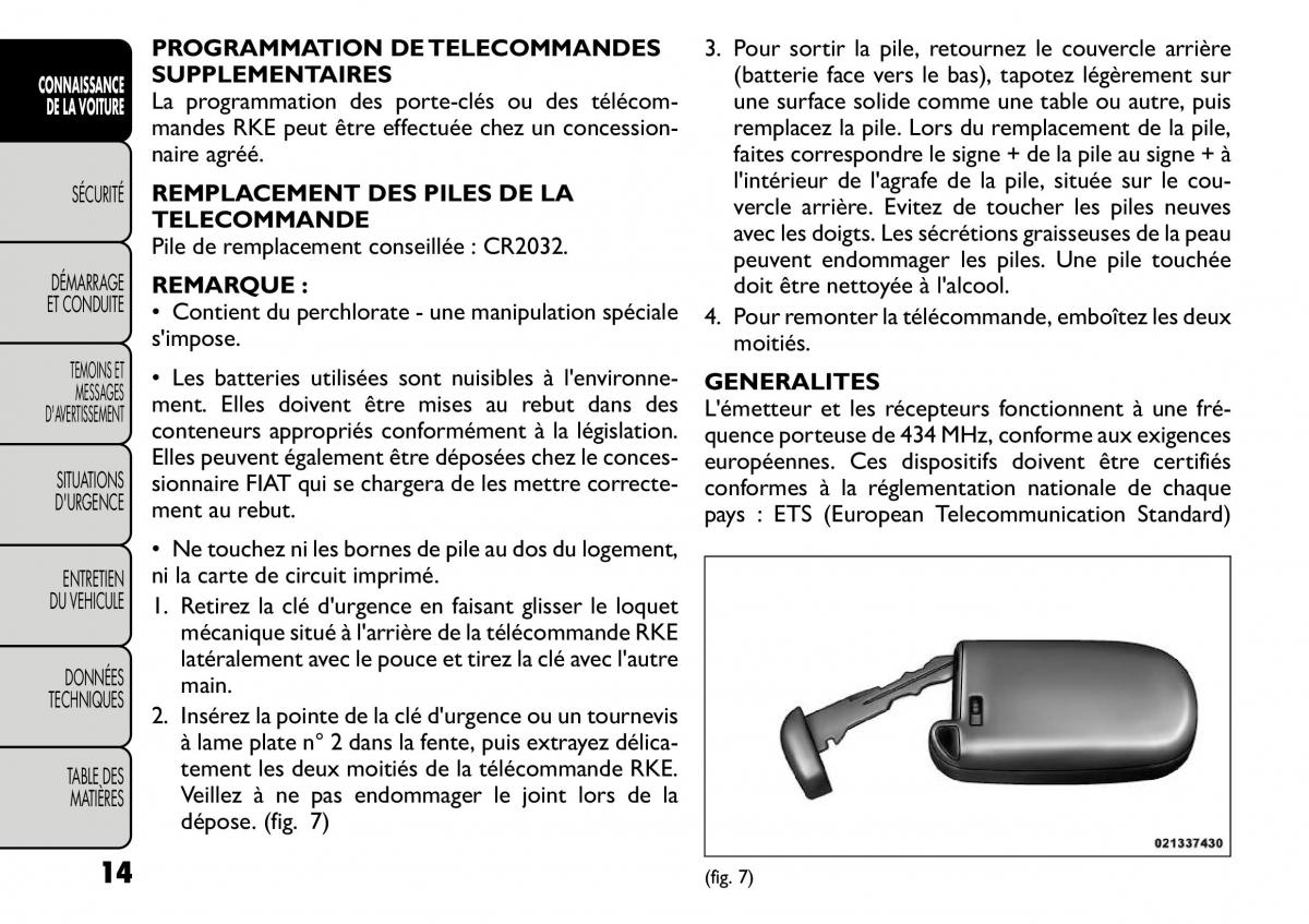 Fiat Freemont manuel du proprietaire / page 21