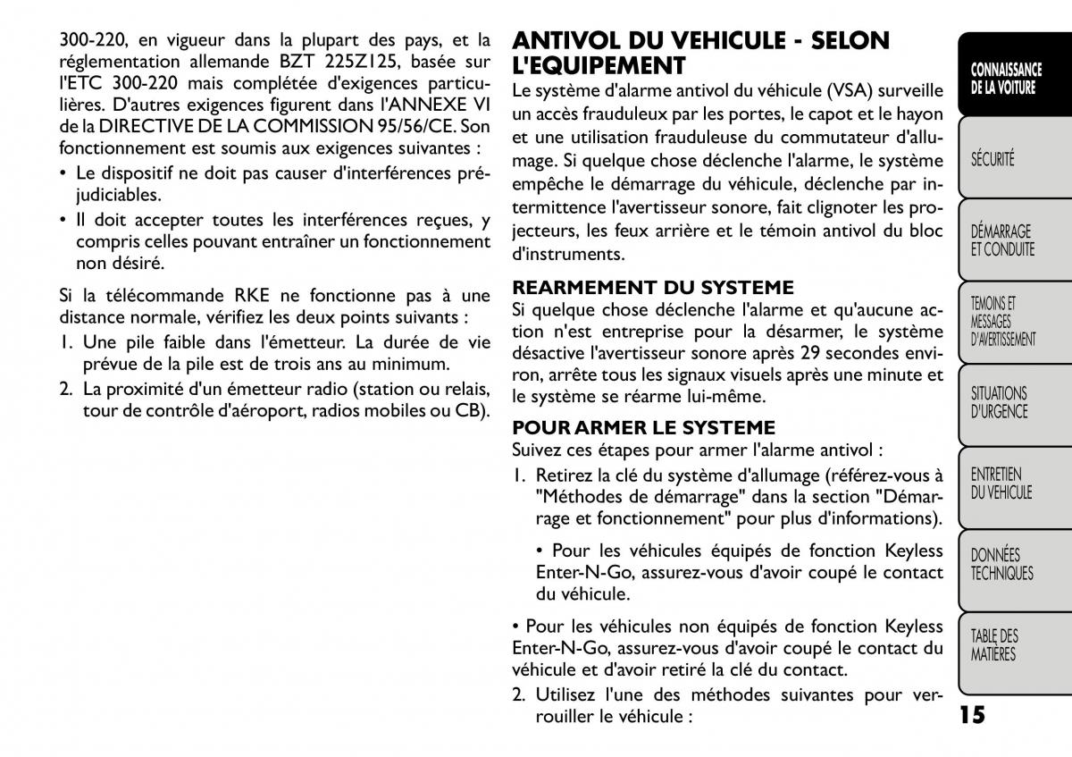 Fiat Freemont manuel du proprietaire / page 22