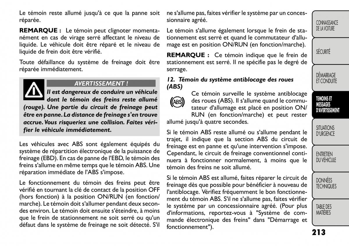 Fiat Freemont manuel du proprietaire / page 220