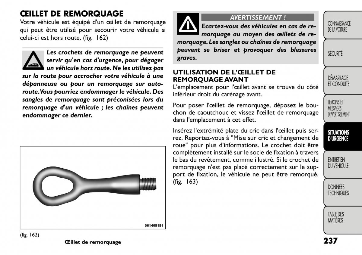 Fiat Freemont manuel du proprietaire / page 244