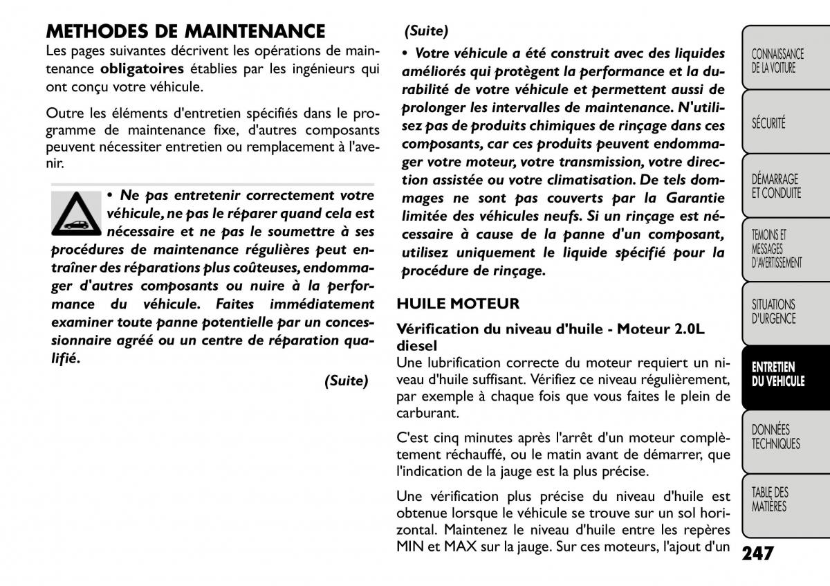 Fiat Freemont manuel du proprietaire / page 254