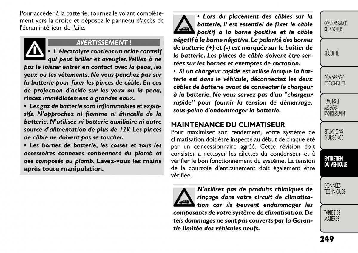 Fiat Freemont manuel du proprietaire / page 256