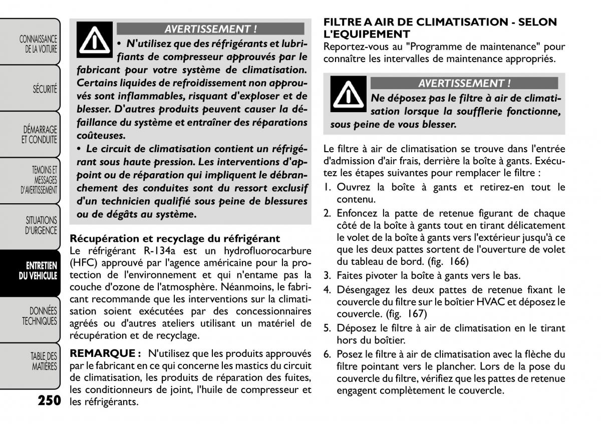 Fiat Freemont manuel du proprietaire / page 257