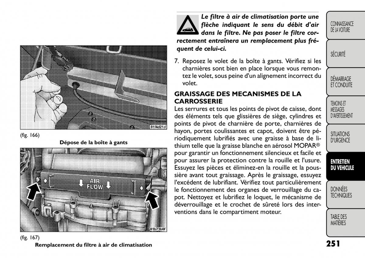 Fiat Freemont manuel du proprietaire / page 258