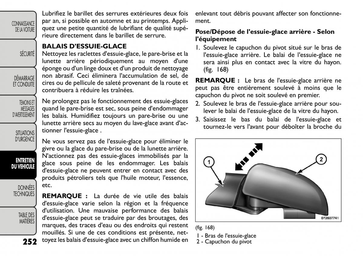 Fiat Freemont manuel du proprietaire / page 259