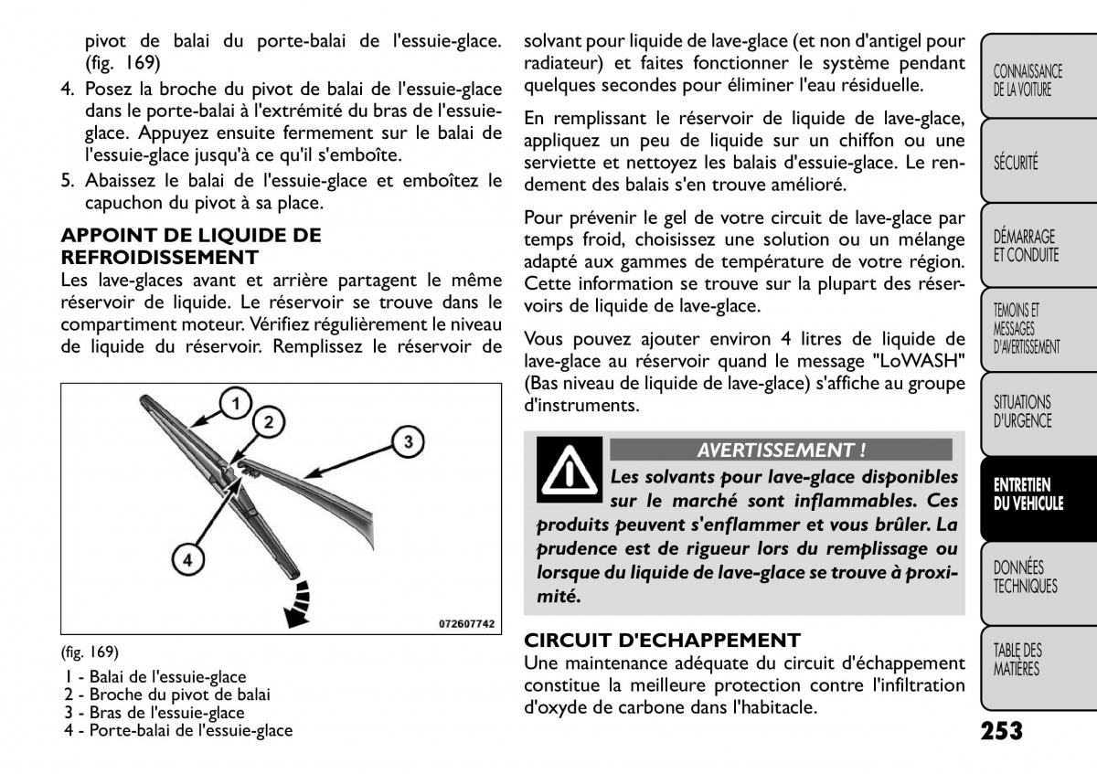 Fiat Freemont manuel du proprietaire / page 260