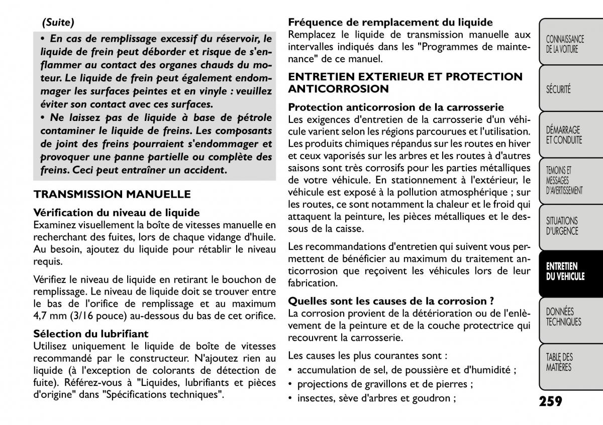 Fiat Freemont manuel du proprietaire / page 266