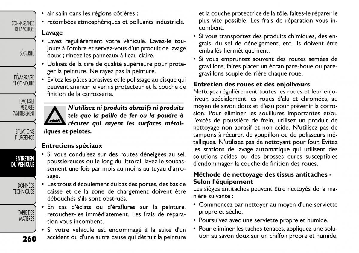 Fiat Freemont manuel du proprietaire / page 267