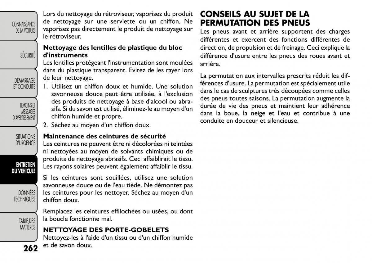 Fiat Freemont manuel du proprietaire / page 269