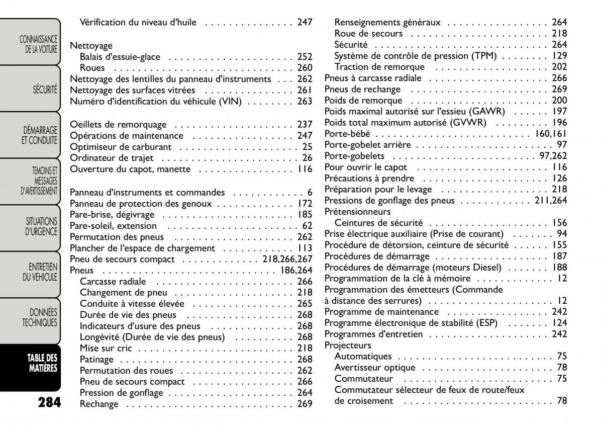 Fiat Freemont manuel du proprietaire / page 291