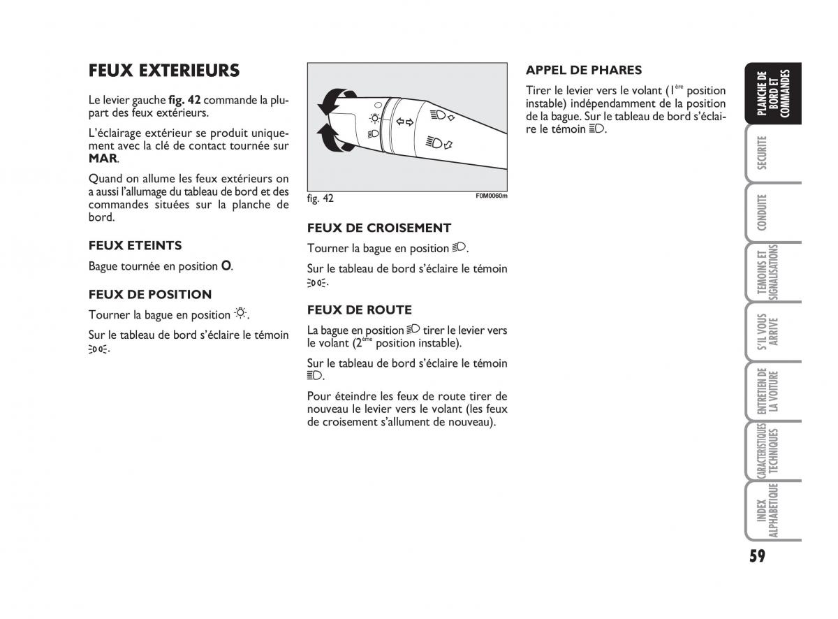 Fiat Grande Punto III 3 manuel du proprietaire / page 61