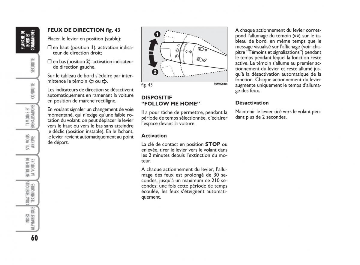 Fiat Grande Punto III 3 manuel du proprietaire / page 62