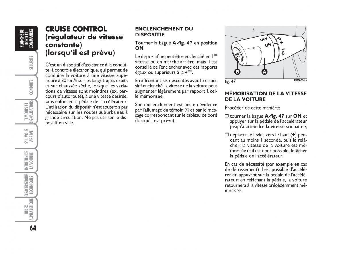 Fiat Grande Punto III 3 manuel du proprietaire / page 66