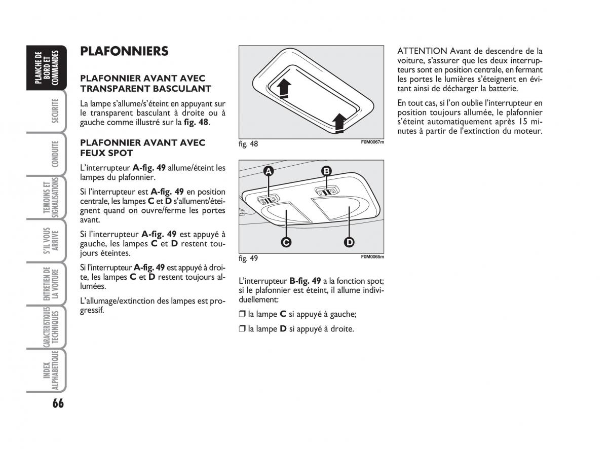 Fiat Grande Punto III 3 manuel du proprietaire / page 68