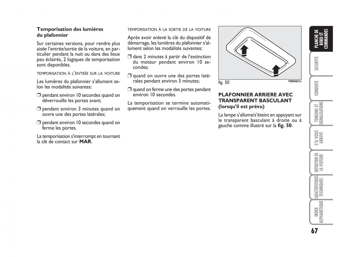 Fiat Grande Punto III 3 manuel du proprietaire / page 69