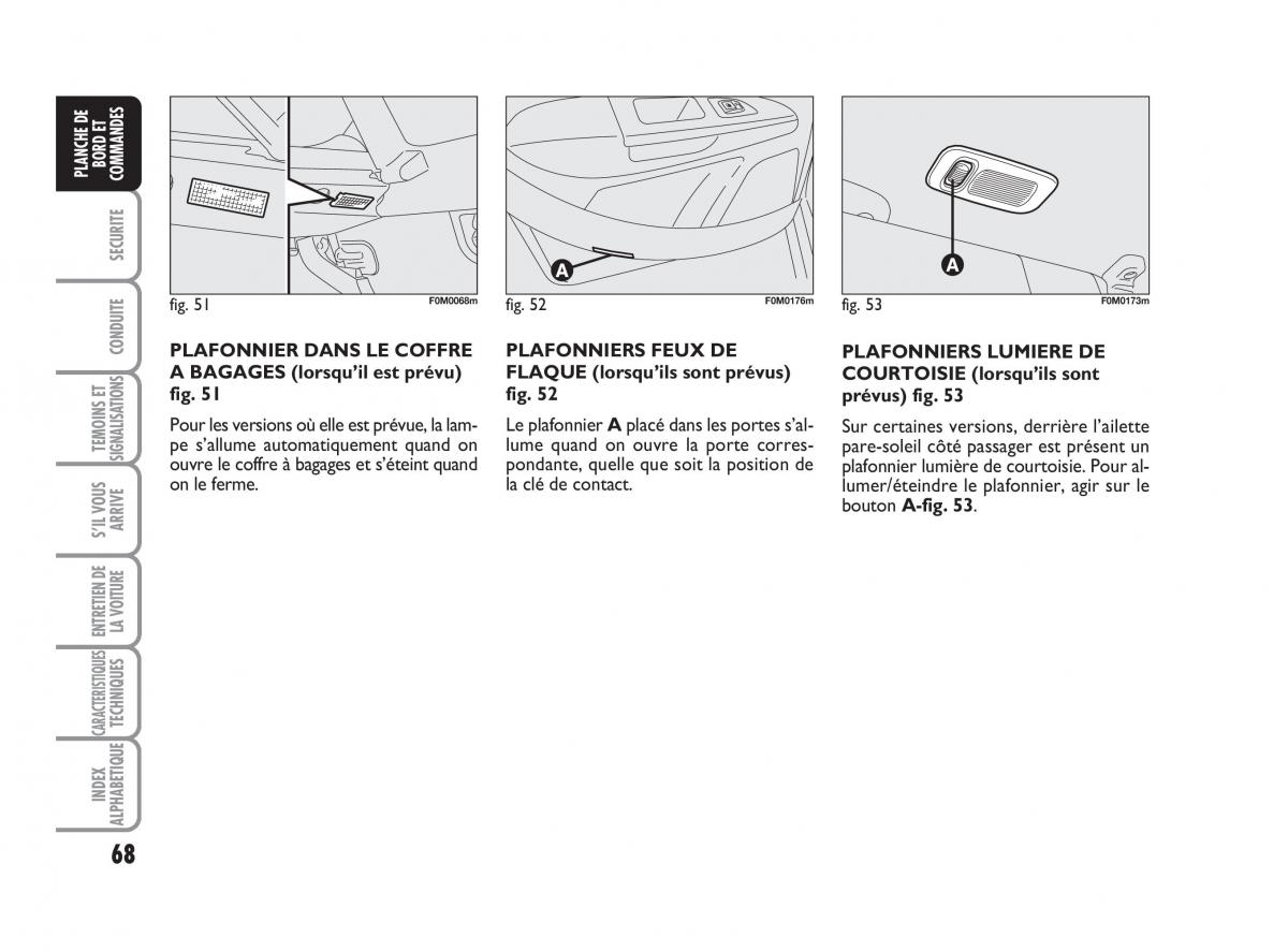 Fiat Grande Punto III 3 manuel du proprietaire / page 70