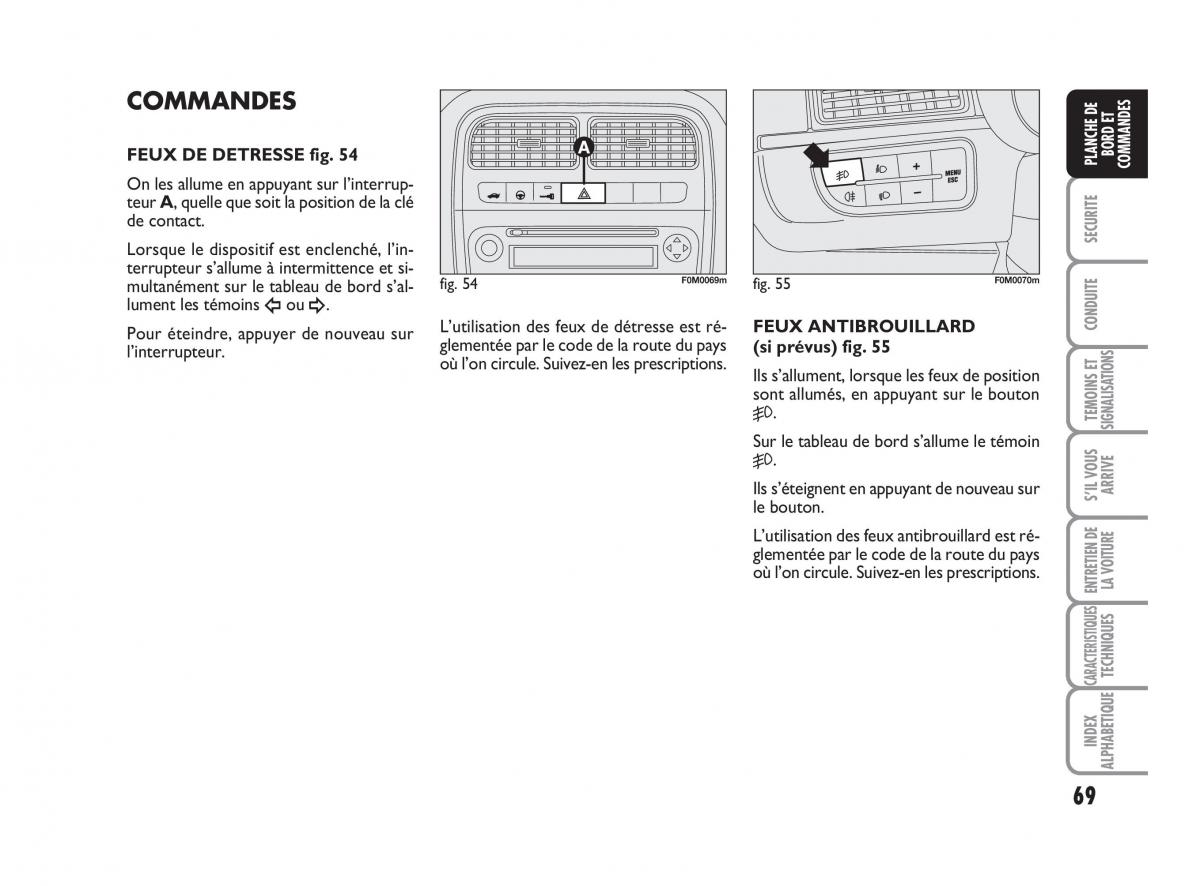 Fiat Grande Punto III 3 manuel du proprietaire / page 71