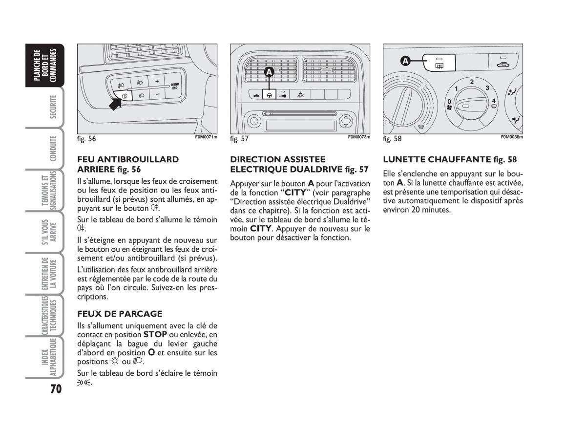 Fiat Grande Punto III 3 manuel du proprietaire / page 72