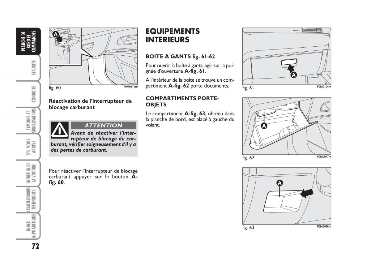 Fiat Grande Punto III 3 manuel du proprietaire / page 74