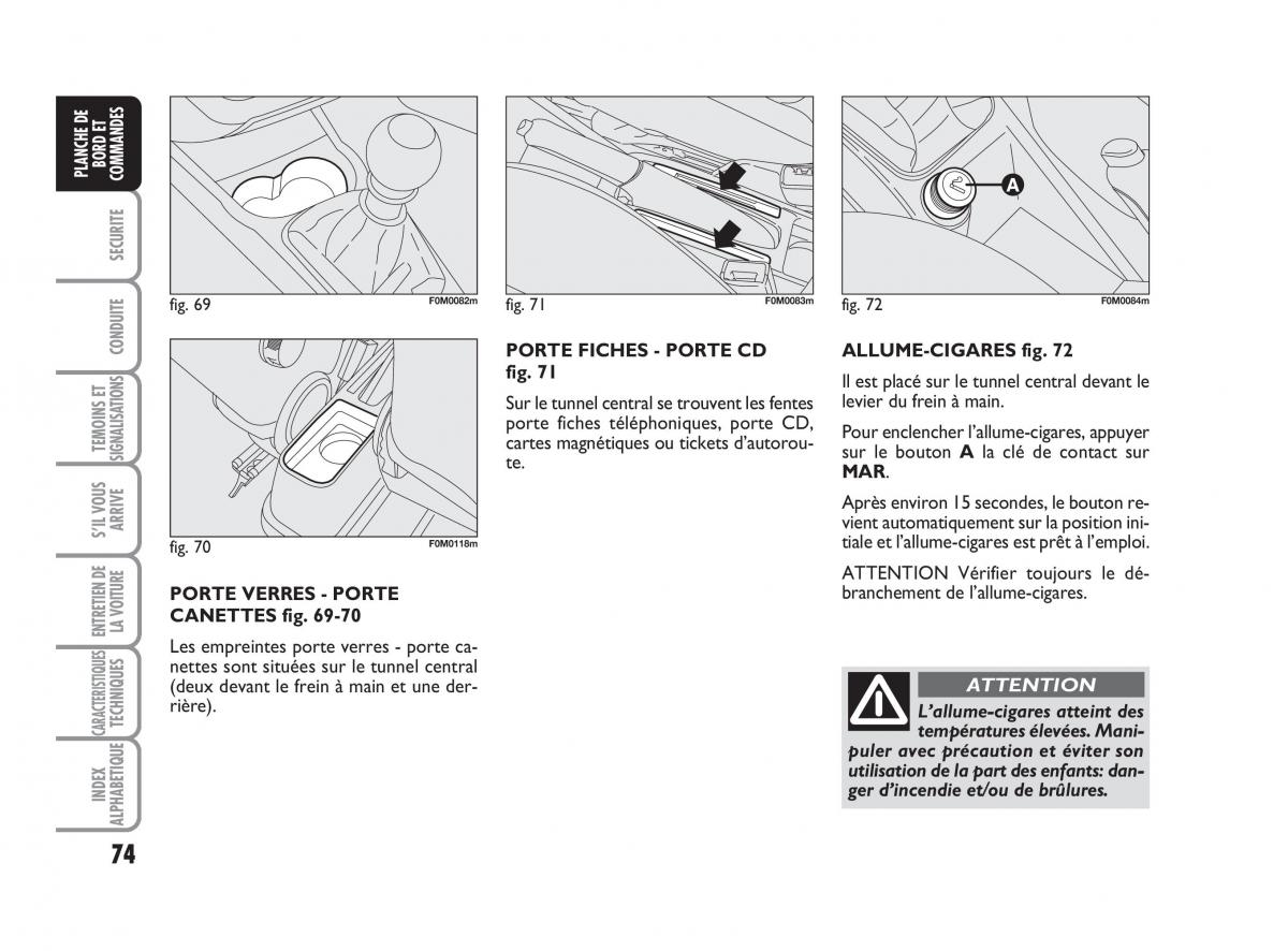 Fiat Grande Punto III 3 manuel du proprietaire / page 76