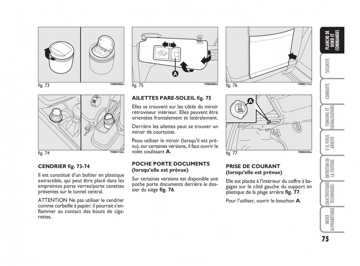 Fiat Grande Punto III 3 manuel du proprietaire / page 77