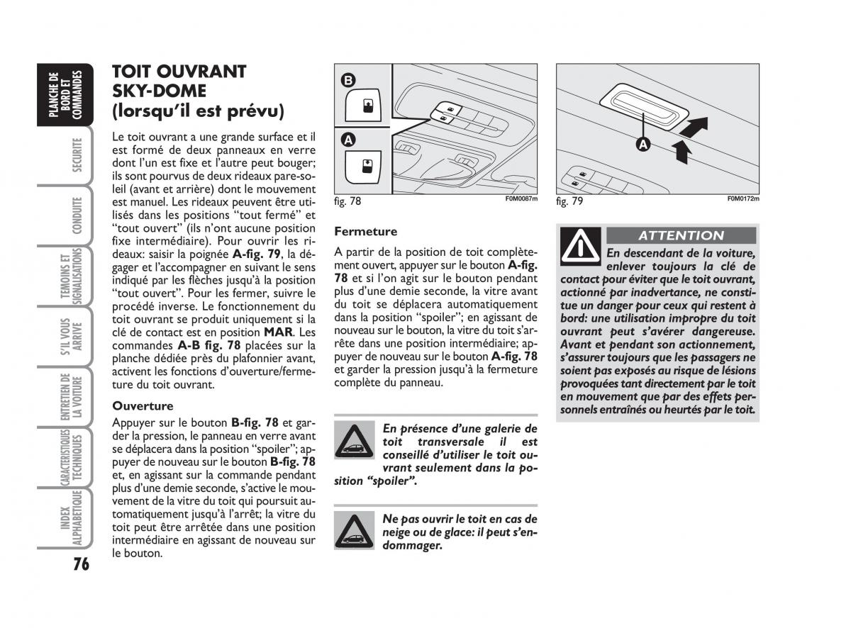 Fiat Grande Punto III 3 manuel du proprietaire / page 78