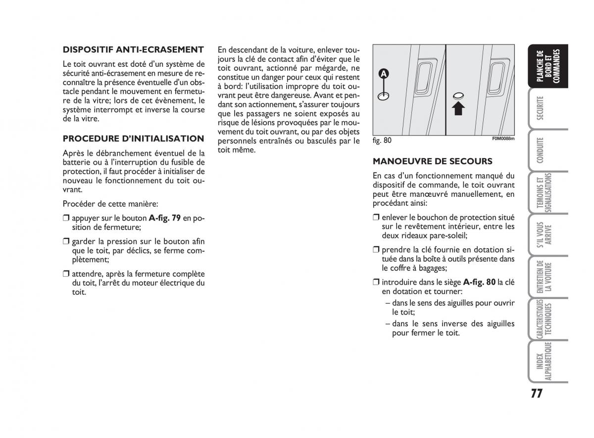 Fiat Grande Punto III 3 manuel du proprietaire / page 79