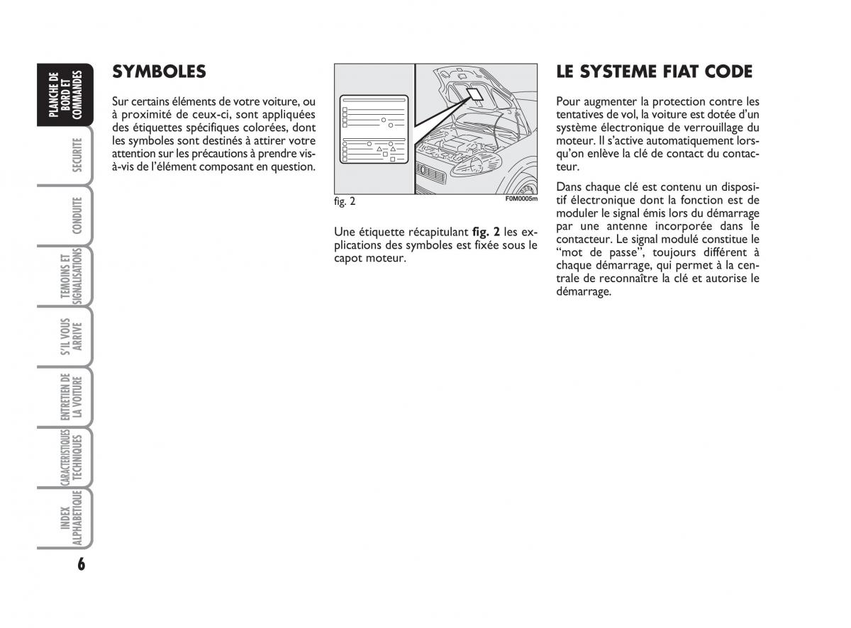 Fiat Grande Punto III 3 manuel du proprietaire / page 8