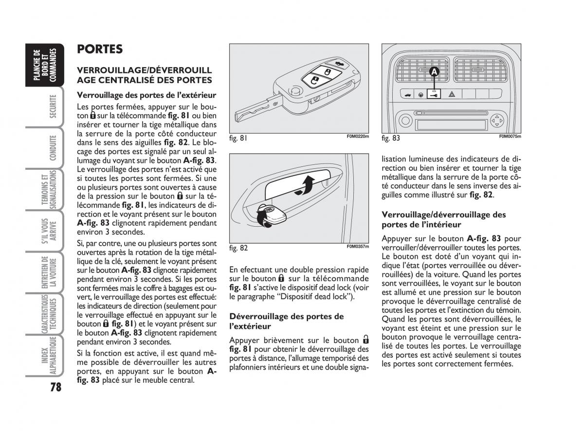 Fiat Grande Punto III 3 manuel du proprietaire / page 80