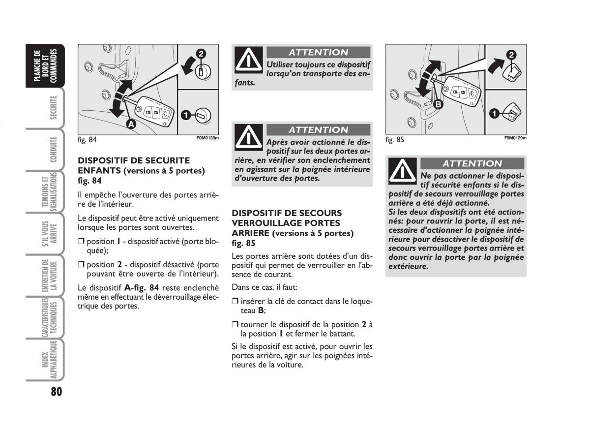 Fiat Grande Punto III 3 manuel du proprietaire / page 82