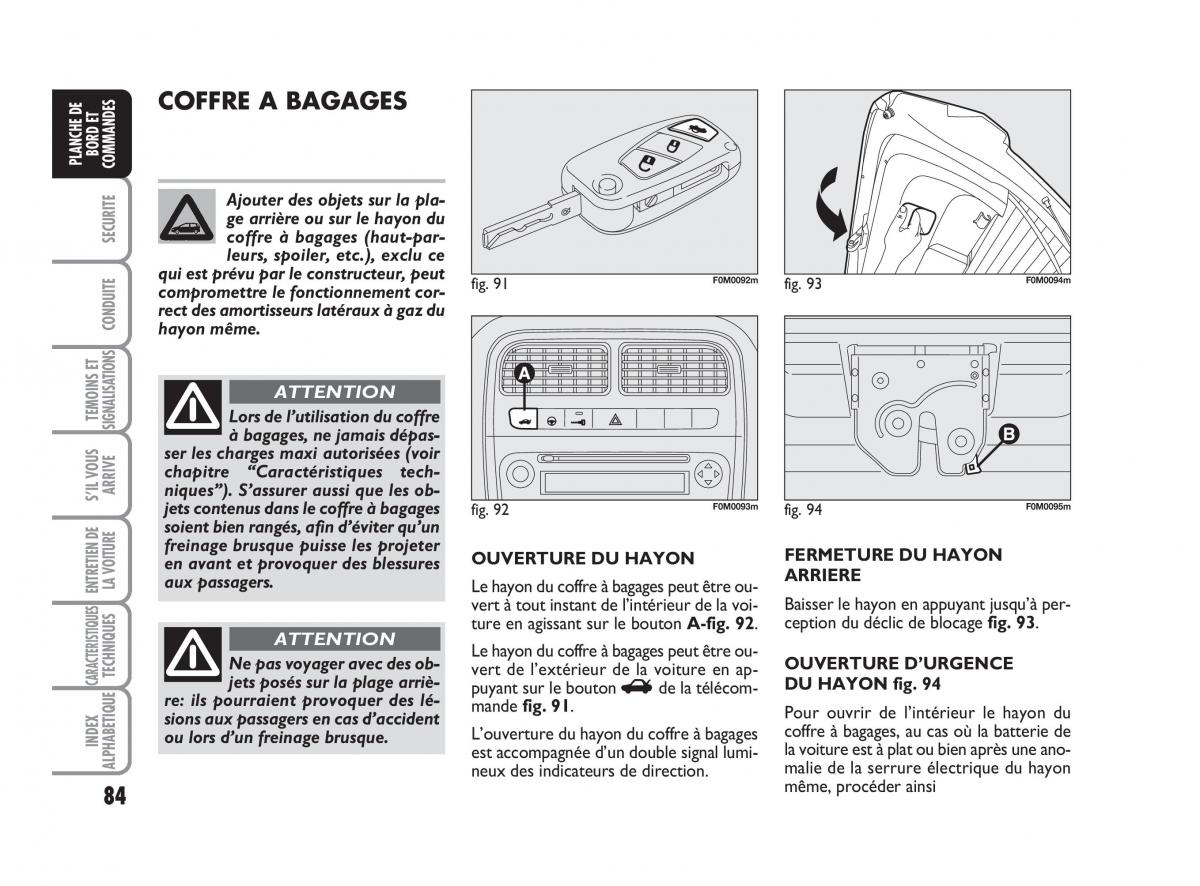 Fiat Grande Punto III 3 manuel du proprietaire / page 86