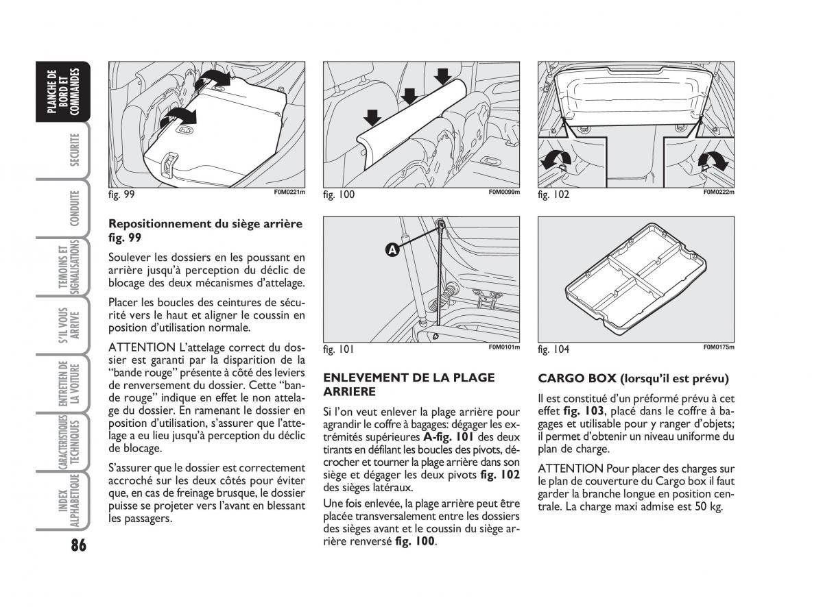 Fiat Grande Punto III 3 manuel du proprietaire / page 88