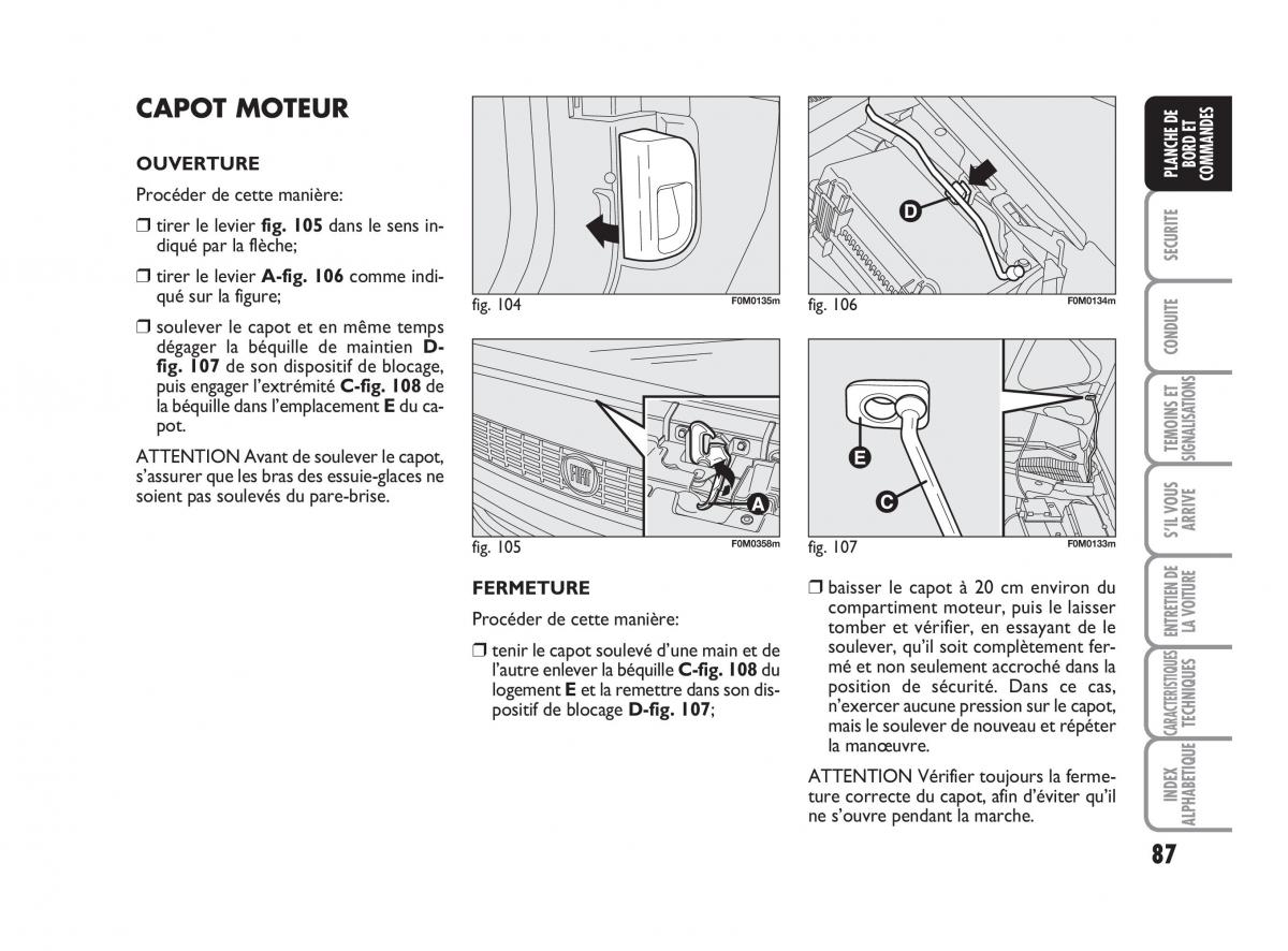 Fiat Grande Punto III 3 manuel du proprietaire / page 89