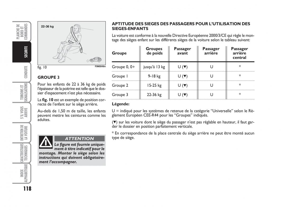 Fiat Grande Punto III 3 manuel du proprietaire / page 120