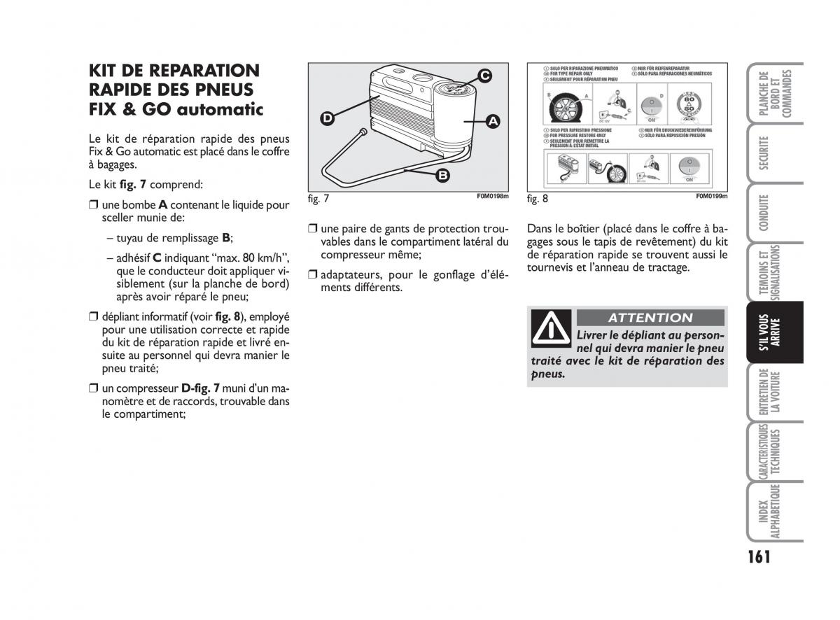 Fiat Grande Punto III 3 manuel du proprietaire / page 163