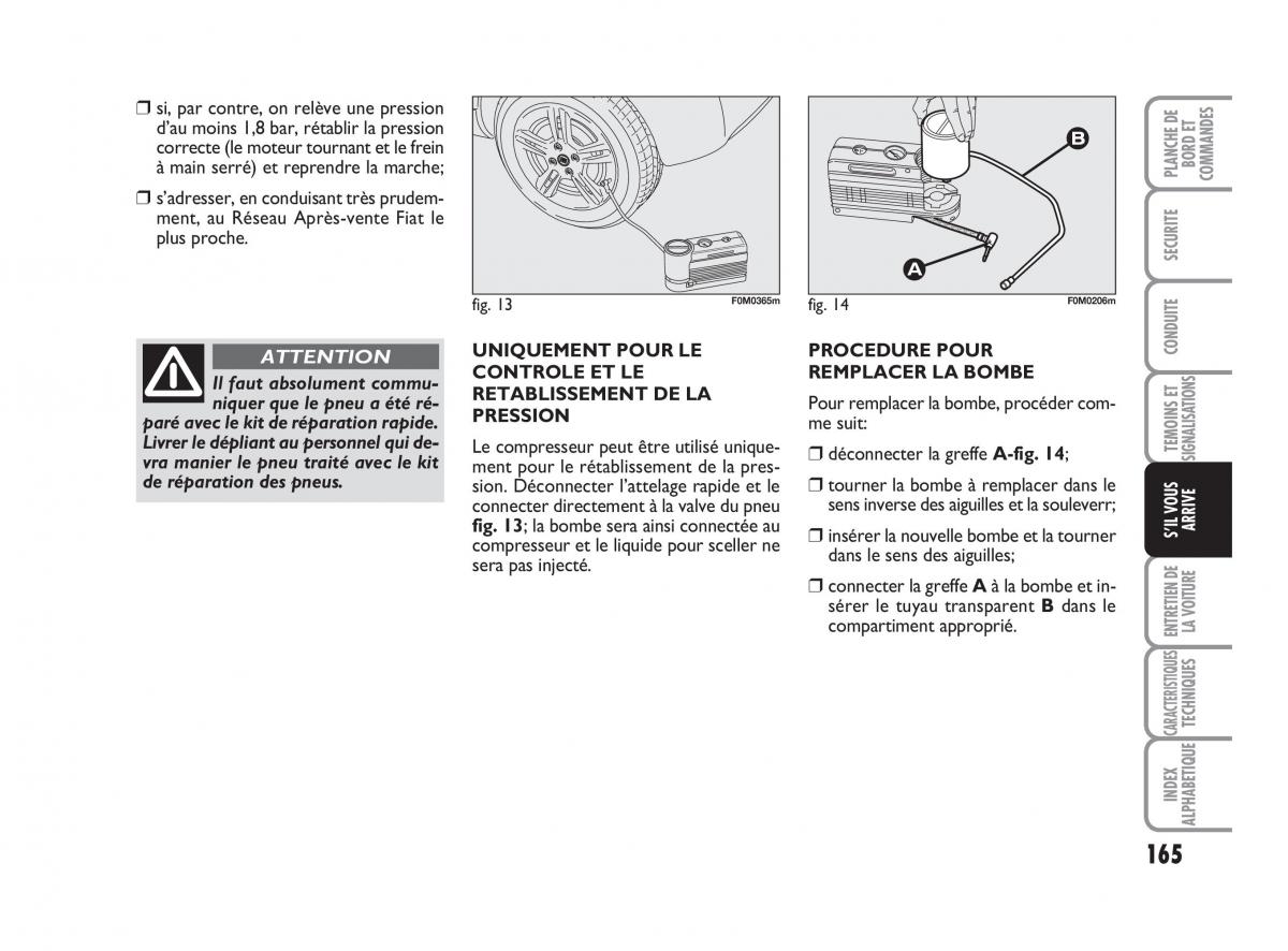 Fiat Grande Punto III 3 manuel du proprietaire / page 167