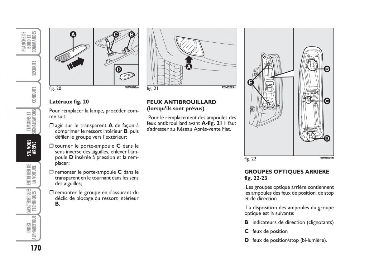 Fiat Grande Punto III 3 manuel du proprietaire / page 172