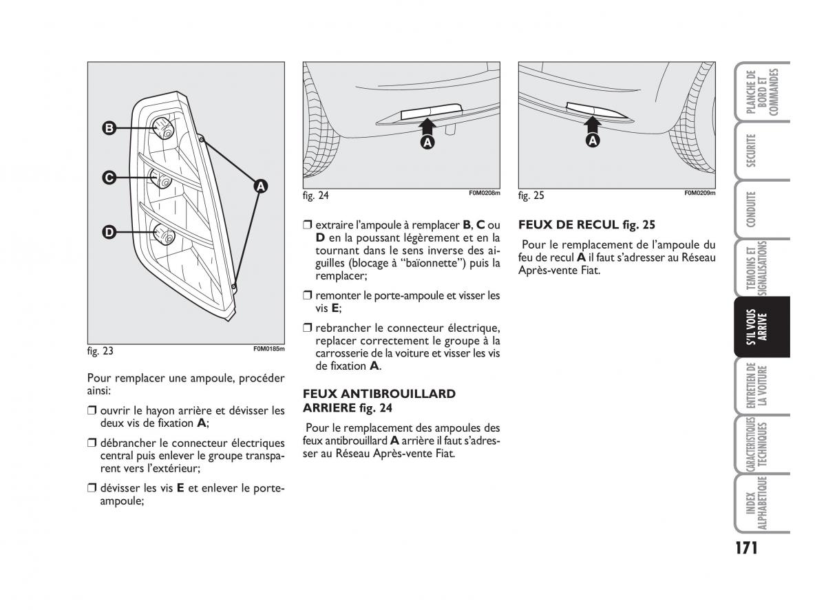 Fiat Grande Punto III 3 manuel du proprietaire / page 173